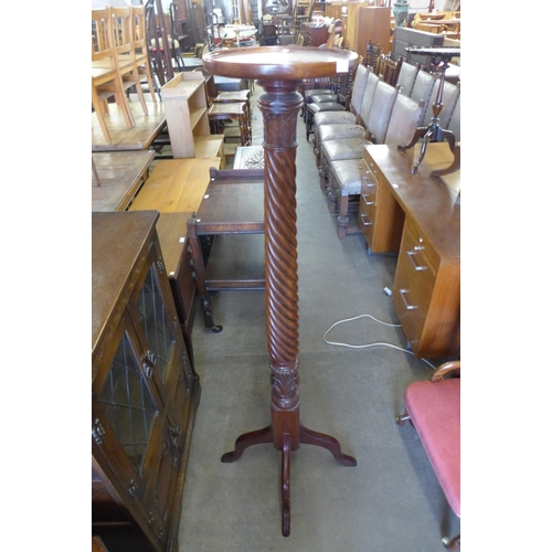 259 - A Victorian mahogany barleytwist torchere