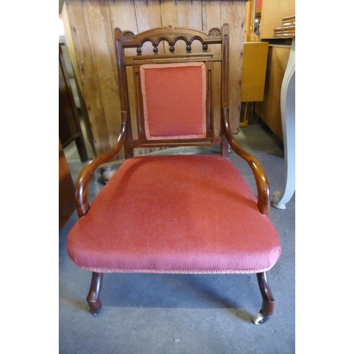 262 - An Edward VII mahogany and upholstered bedroom chair