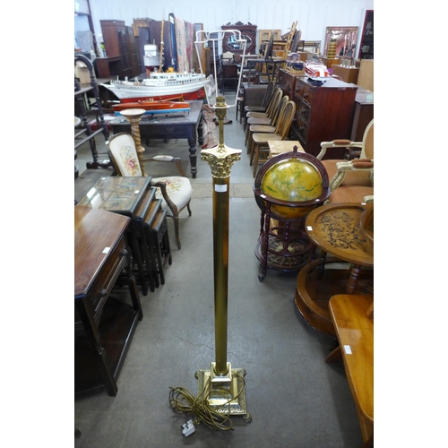 278 - A brass Corinthian column standard lamp