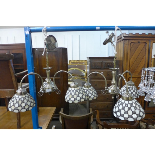 290 - A pair of Tiffany style ceiling lights