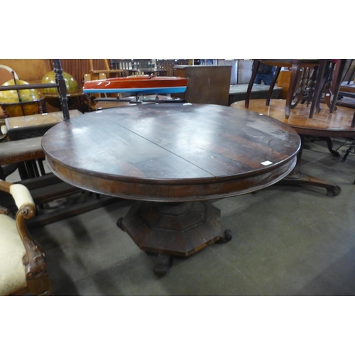 299 - A Victorian rosewood breakfast table and a mahogany breakfast table