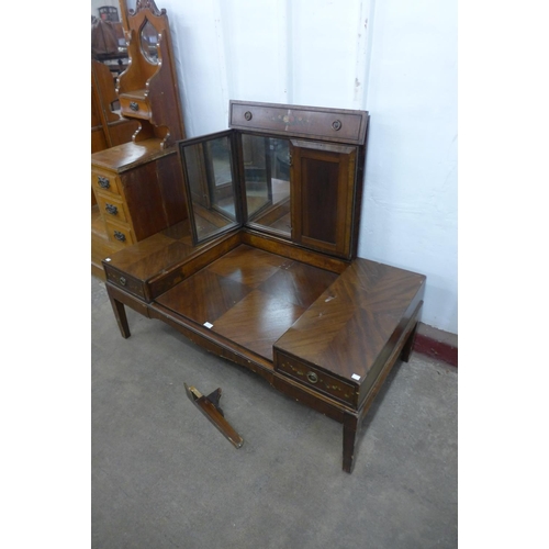 301 - A French mahogany dressing table, a/f