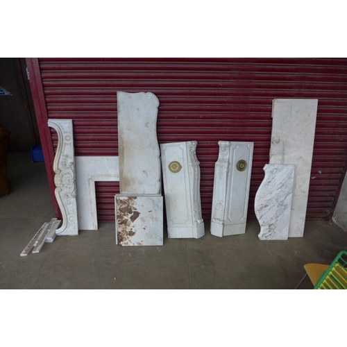 379 - A marble fire surround, a/f