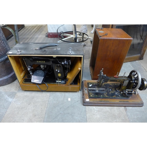 394 - A Fister & Rossman sewing machine and a singer sewing machine