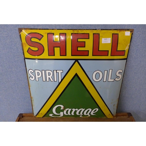 449 - An enamelled Shell Oil advertising sign