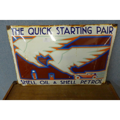 450 - An enamelled Shell Oil advertising sign