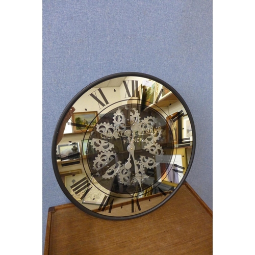 456 - A French style skeleton circular wall clock