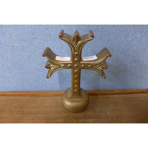 461 - A heavy bronze cross, 27cm, 6.2kg