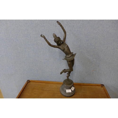 464 - A bronze Art Deco style figure of an exotic dancer, 52cm