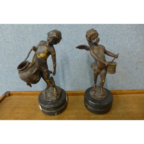 465 - A pair of bronze figures, 27cm