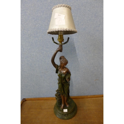 467 - A porcelain figural table lamp