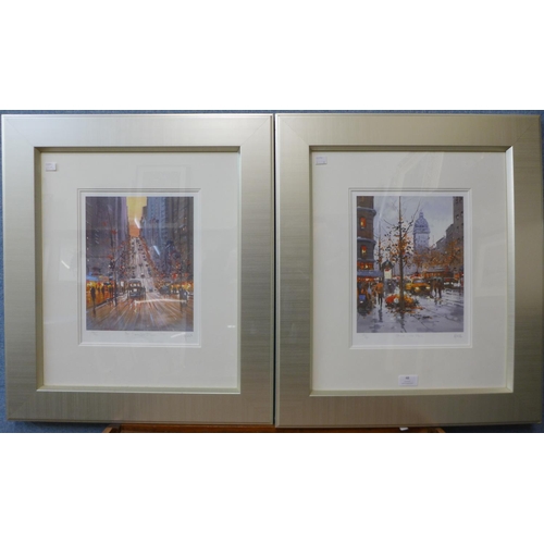 48 - Two signed Henderson Cisz limited edition prints, Street Scene Paris and San Francisco Dawn, framed