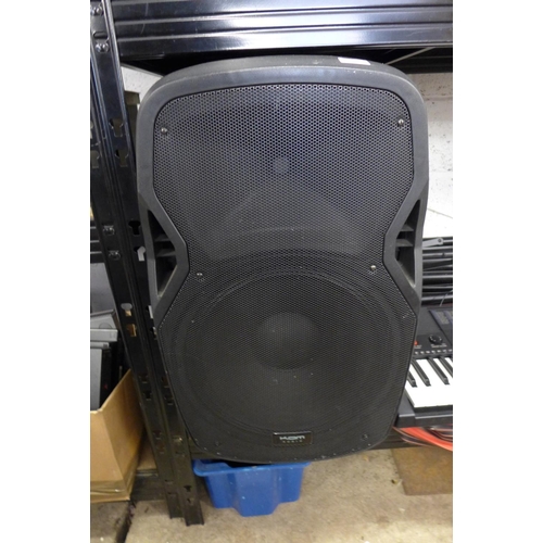 2224 - 2 KAM RZ15A V3 PA speakers and stands - W