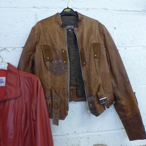 2205 - Two 70's leather jackets