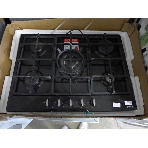 145 - CDA  Gas 5 Burner Hob - Stainless Steel & H35xW860xD500, RRP £257.5 inc. VAT - used * VAT will be ad... 