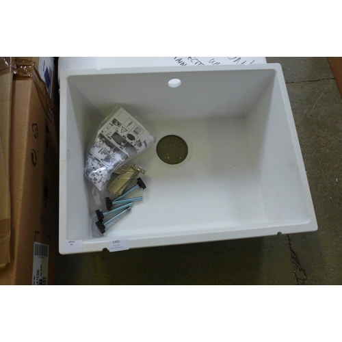 182 - Samos 1.0 Bowl Composite U/mount sink white 370x500 , RRP £160 inc. VAT * VAT will be added to the h... 