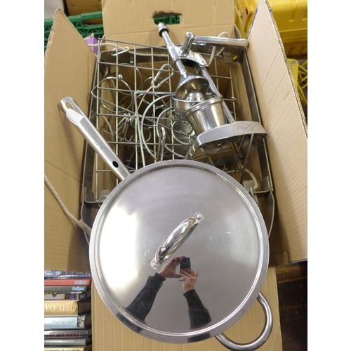 2249 - 3 piece Jean Patrique Pro Pan set with hanging rail, wine rack, juicer, etc.