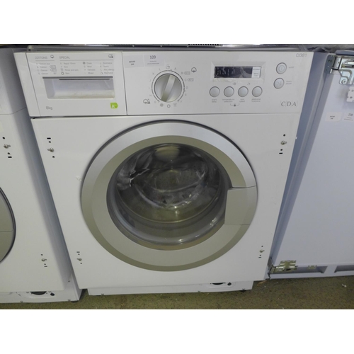 109 - CDA  Fully Integrated Washer (8kg) H825xW595xD540 - model no.:- CI381, RRP £399 inc. VAT * This lot ... 