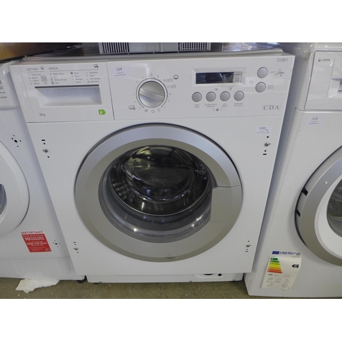 114 - CDA  Fully Integrated Washer (6kg) H825xW595xD540, RRP £342 inc. VAT * VAT will be added to the hamm... 