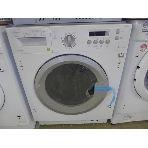 116 - CDAFully Integrated Condenser Washer Dryer  H825xW595xD540  - model no.:- CI981, RRP £470 inc. VAT *... 