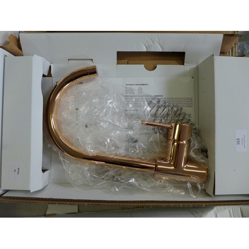 163 - Della Tap Rose Gold - High/ Low Pressure - model no.:- BM1626RO, RRP £190.84 inc. VAT * This lot is ... 