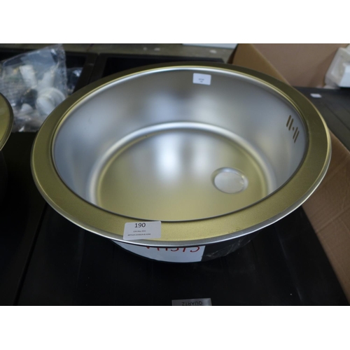 190 - 450mm Installation Round Stainless Steel Sink - model no.:- SW4848, RRP £25 inc. VAT * This lot is s... 