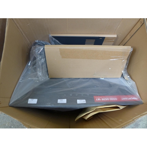 230 - CDA Angled Chimney Hood - Black H1110xW600xD330 , RRP £185 inc. VAT * VAT will be added to the hamme... 