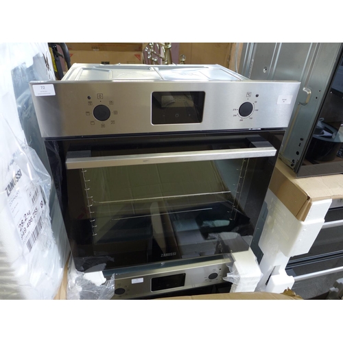 72 - Zanussi  Single Oven H589xW594xD568 - model no.:- ZOHNX3X1, RRP £385.5 inc. VAT * This lot is subjec... 