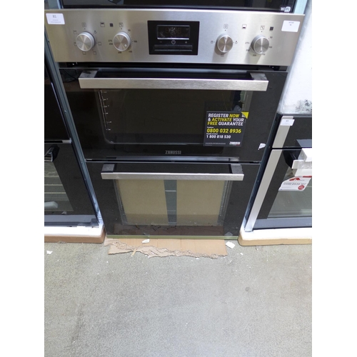 81 - Zanussi  Built In Multifunction Double Oven H888xW594xD548 - model no.:- ZOD35661XK, RRP £505 inc. V... 