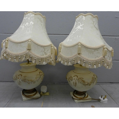 1182 - A pair of Grecian table lamps and shades **PLEASE NOTE THIS LOT IS NOT ELIGIBLE FOR POSTING AND PACK... 