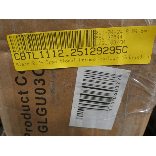 3123 - A Keira 2.7m cream fabric garden parasol * this lot is subject to VAT