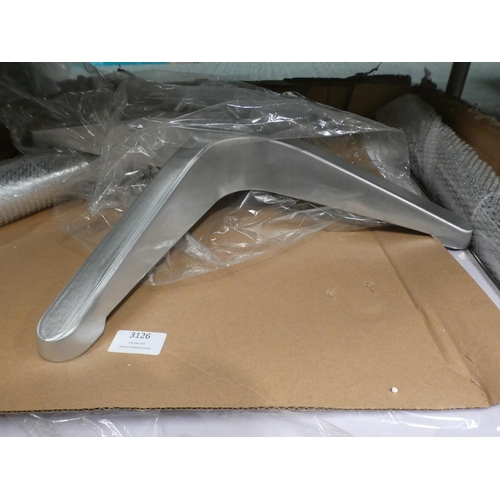 3126 - A white/brushed chrome square bistro table * this lot is subject to VAT