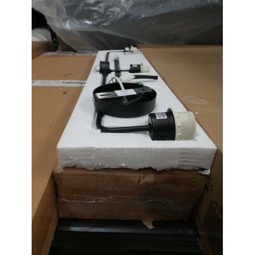 3132 - A black metal Huckleberry 3-way rise and fall over table light * this lot is subject to VAT