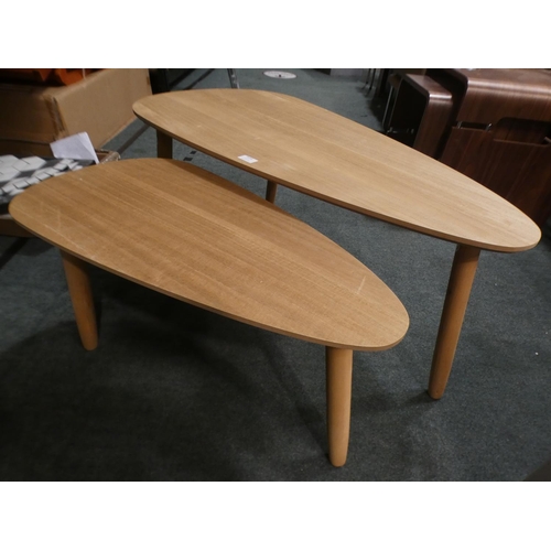 3193 - A lightwood nest of two coffee table * This lot is subject to VAT