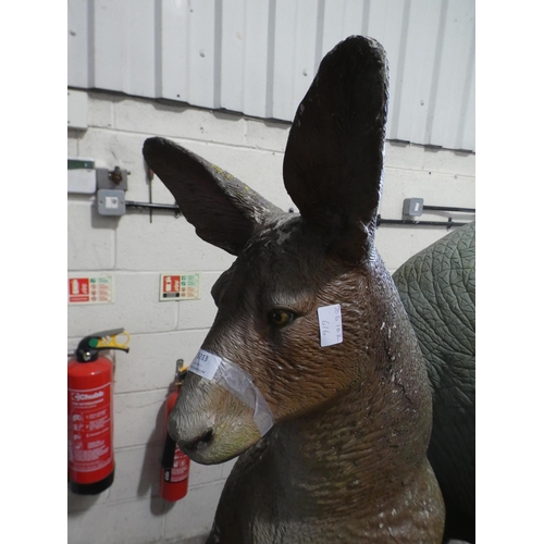 3213 - A fibreglass kangaroo with joey (approx. 5' tall) (wear marks/damage)