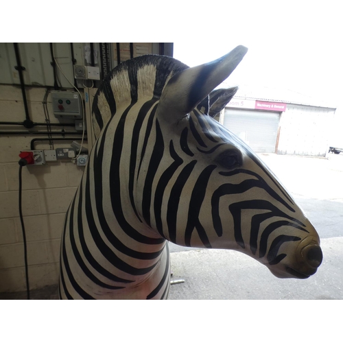 3219 - A fibreglass zebra (approx. 5' 4