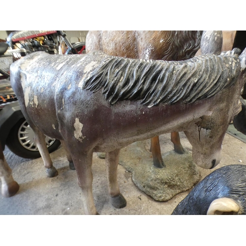 3225 - A fibreglass donkey (approx. 3' tall & 4' 9