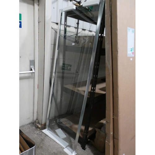 3242 - A glass and chrome effect shower screen (185cm x 67cm) * This lot is subject to VAT