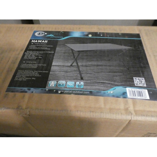 3248 - A grey metal collapsible camping table * This lot is subject to VAT