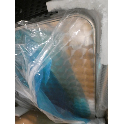 3126 - A white/brushed chrome square bistro table * this lot is subject to VAT