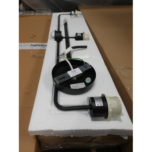 3132 - A black metal Huckleberry 3-way rise and fall over table light * this lot is subject to VAT