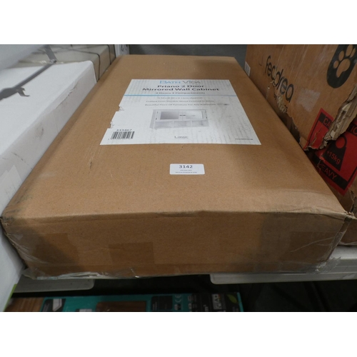 3142 - A Bath Vida Priano two door mirrored wall cabinet (white) * This lot is subject to VAT