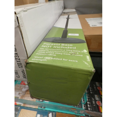 3143 - A Nova crank/tilt 2.4m round aluminium parasol * This lot is subject to VAT