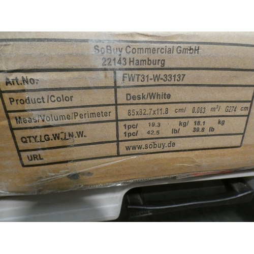 3149 - A white Carone corner desk * This lot is subject to VAT