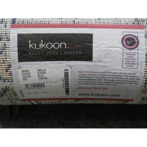 3277 - A navy zero pile distressed rug (190cm x 280cm) * This lot is subject to VAT