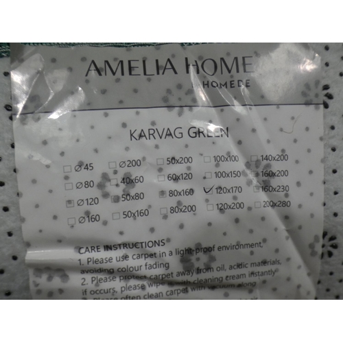 3290 - A shaggy green soft step rug (120cm x 170cm) * This lot is subject to VAT