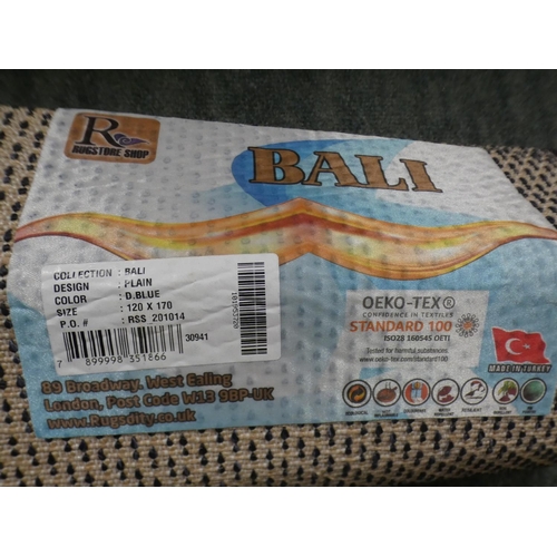 3302 - A blue shaggy rug (120cm x 170cm) * This lot is subject to VAT