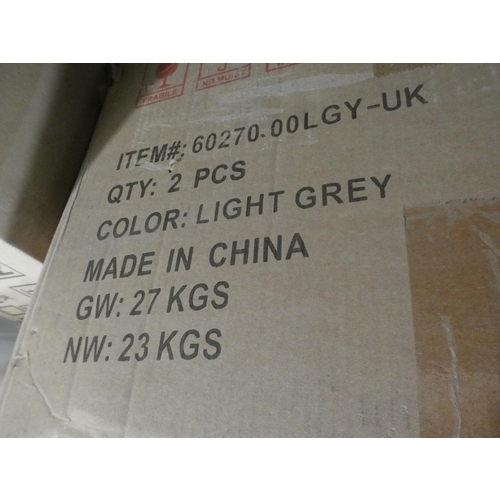 3153 - A pair of light grey upholstered dining chairs * This lot is subject to VAT