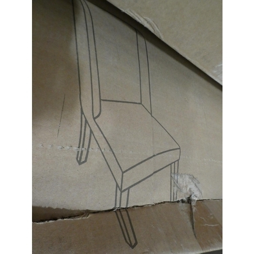 3153 - A pair of light grey upholstered dining chairs * This lot is subject to VAT