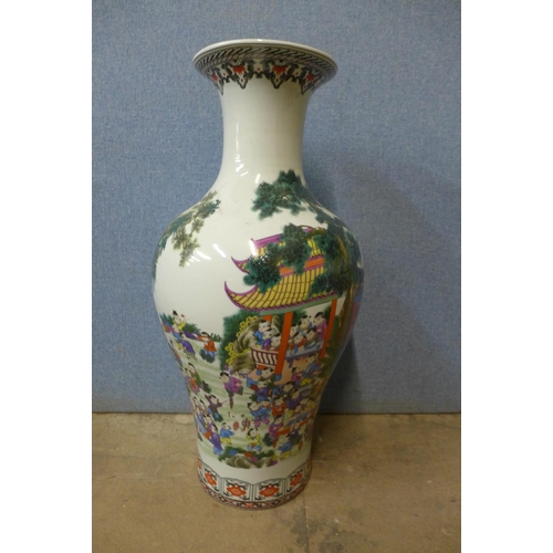 46 - A Chinese famille verte porcelain vase, 66cms h